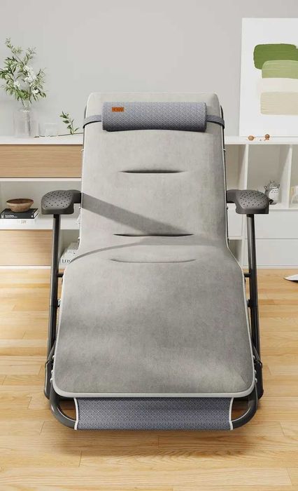 Розкладне крісло шезлонг садовий із подушкою WCG FCB-S03PС