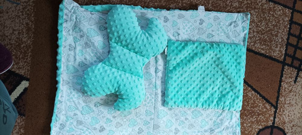 Komplet miętowy do wózka  dla  chłopca jaki dziewczynki