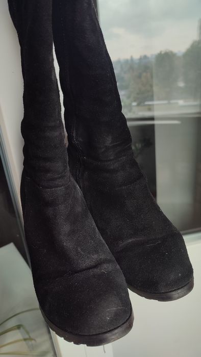 Чобітки осінні замша на підборах 38 ро осенние сапогизмір