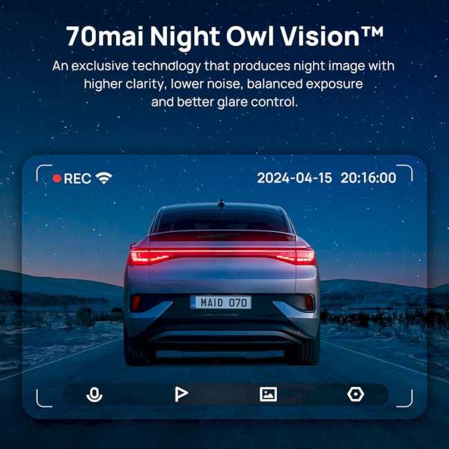 XIAOMI 70MAI Dash Cam A510 EU+ задня камера + Гарантія
