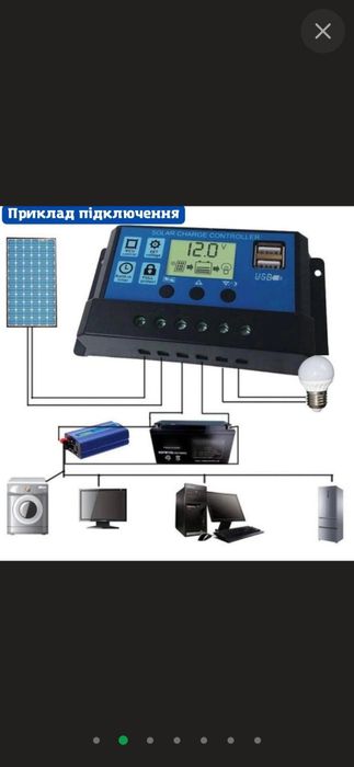 ШИМ контролер заряду сонячної батареї KW1230 ШИМ 12/24В 30А