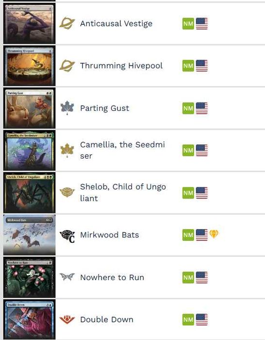 Varias cartas de magic the gathering