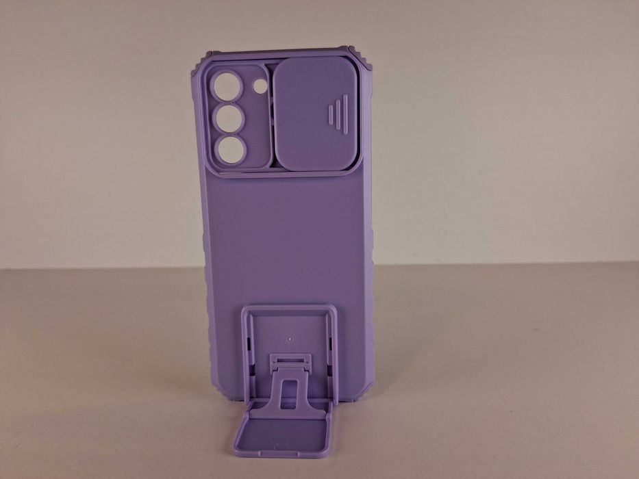 E217 Fioletowe Etui z Podstawką i Osłoną Aparatu Samsung Galaxy S21