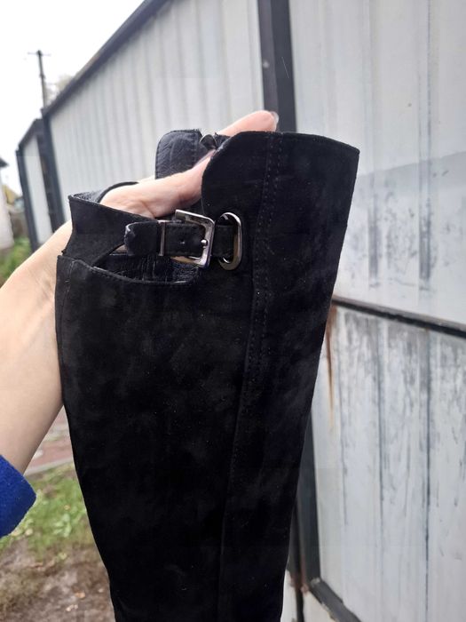 Жіночі замшеві ботфорти,високий каблук,38р.