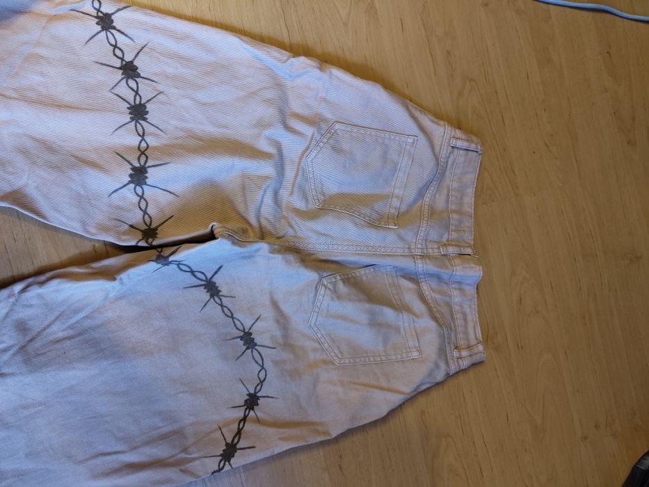 Spodnie custom drut kolczasty