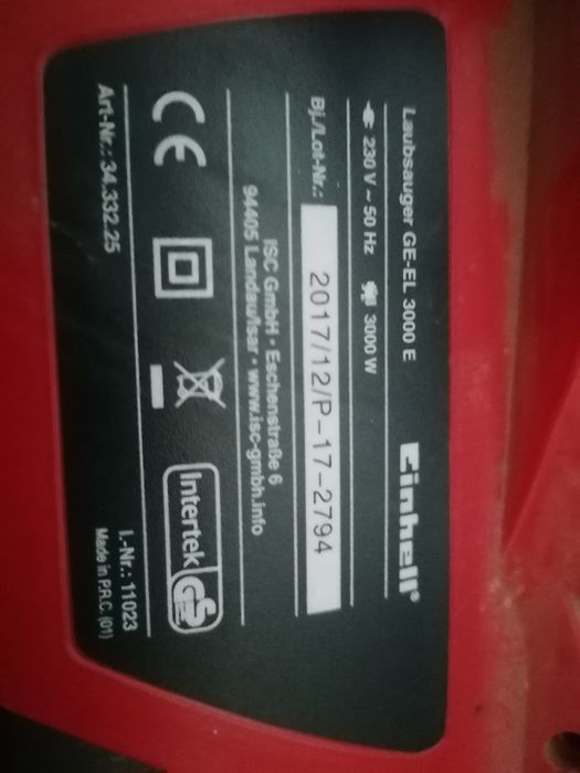 Aspirador Soprador elétrico Einhell GC-EL 3000 E