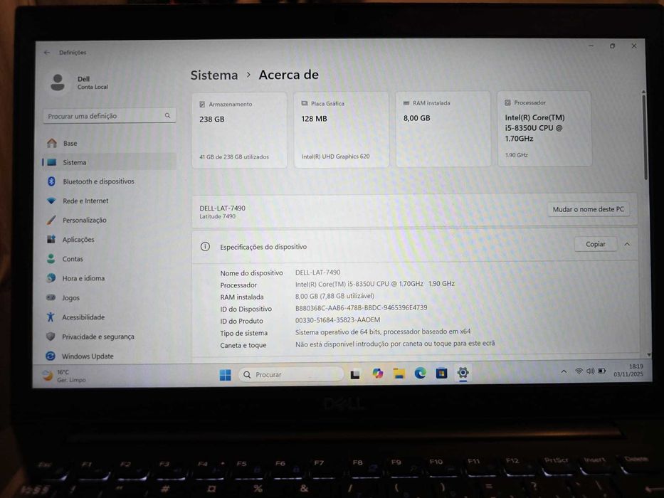 Dell Latitude 7490 – Portátil Profissional em Excelente Estado