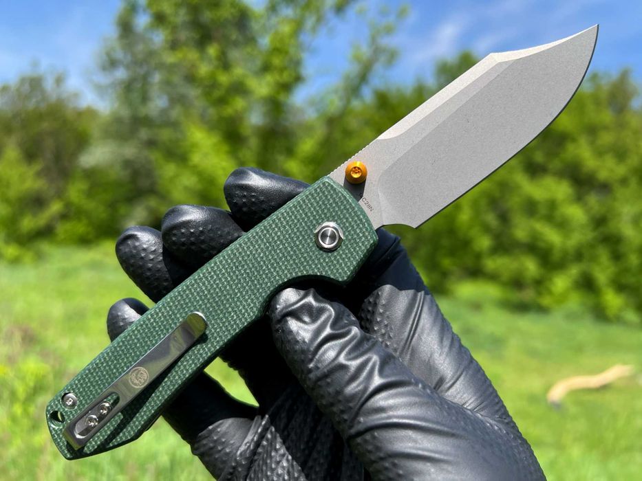 Складний ніж Vosteed Raccoon Top Liner Lock Green Micarta Bowie