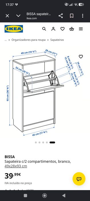 Sapateira IKEA Bissa