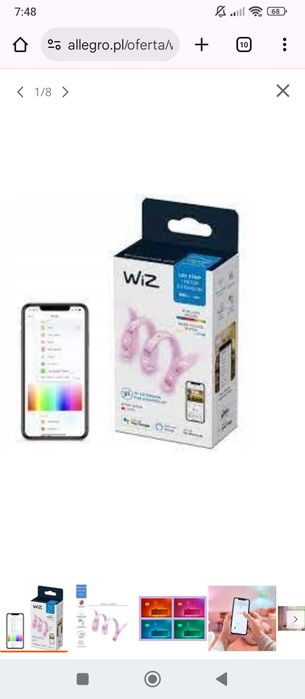 WiZ Taśma LED kolorowa 1m element przedłużający