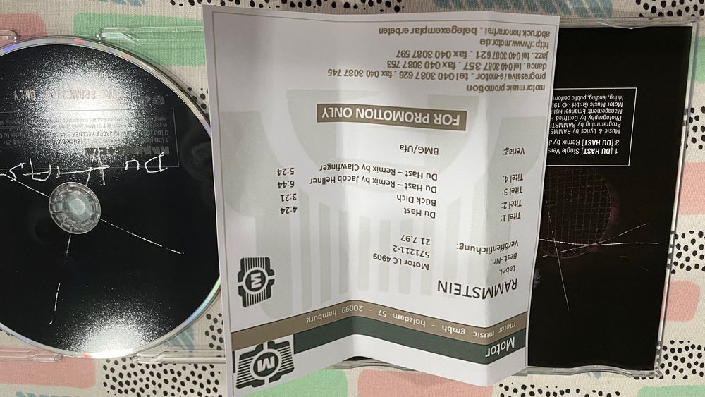 Cd - Rammstein - Du hast - Promo