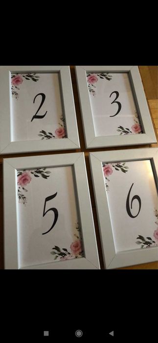 Numerki na stół - ślub