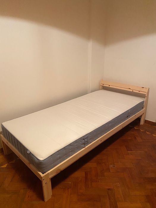 Cama IKEA Luroy Individual c/Colchão Incluído, Tudo Novo