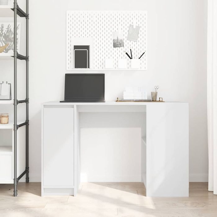 Vidaxl Biurko Białe 120X42X76 Cm Drewno Klejone