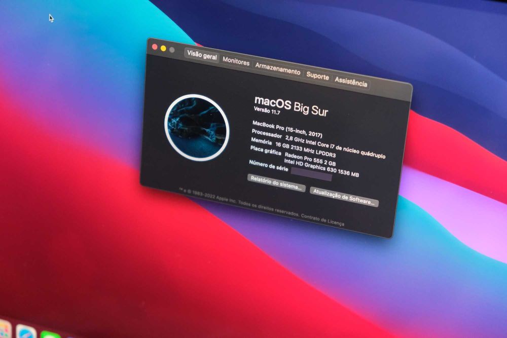 Apple Macbook Pro 15'' 2017 Touchbar i7/16GB/256GB SSD/Radeon Pro 555