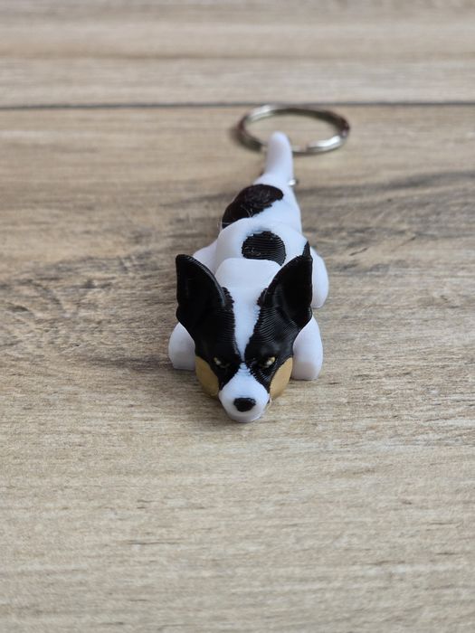 Breloczek Rat Terrier 3d - Seria Psów Brelok Druk3d fidget Keychain