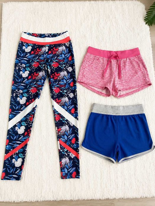 Zestaw sportowy damski S/M – jegginsy, szorty, sport, fitness, gym