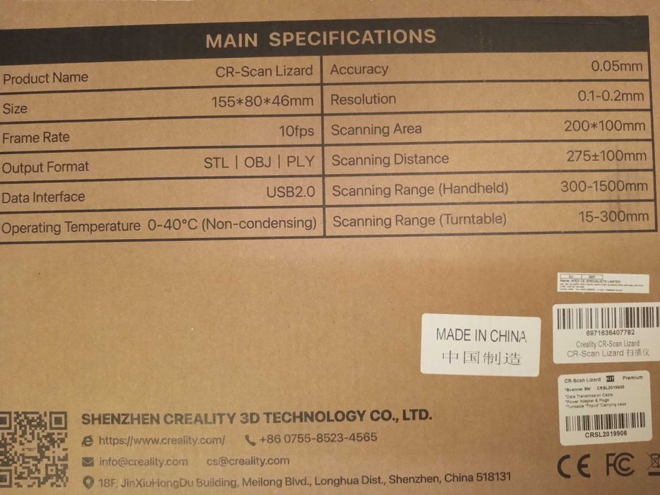 Skaner 3D Creality CR-SCAN Lizard