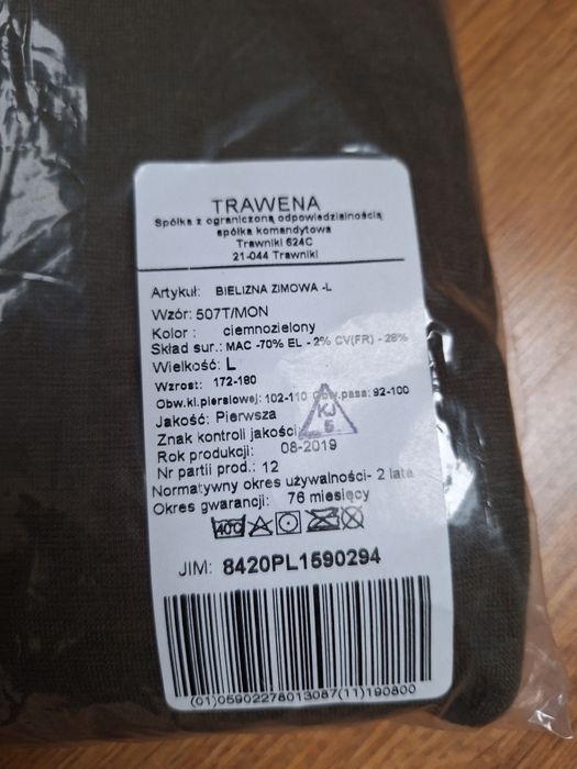 Komplet bielizny zimowej