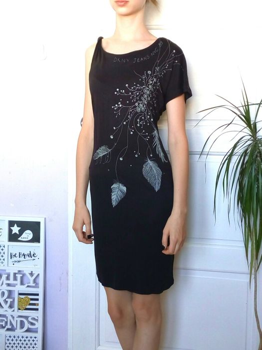 DKNY czarna letnia sukienka S 36 j. Nowa piorka lato przewiewna cwieki