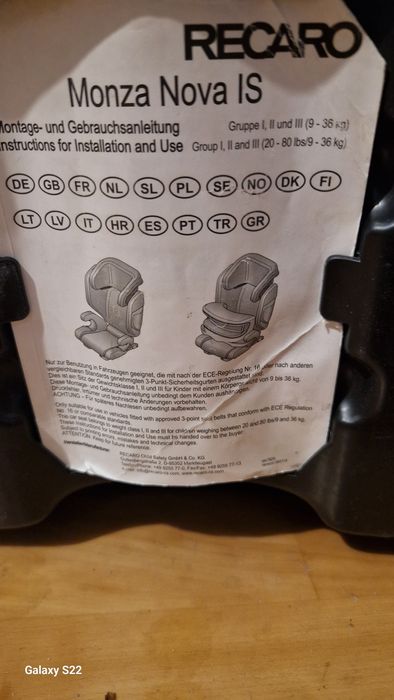 Fotelik samochodowy recaro