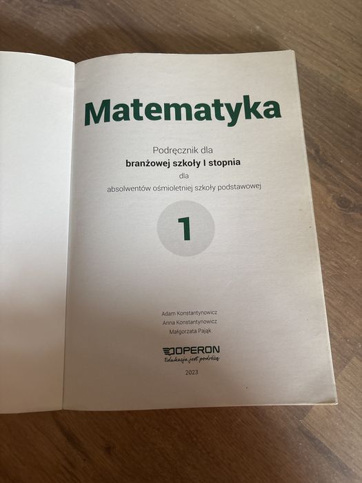 M matematyka szkoła zawodowa klasa  1