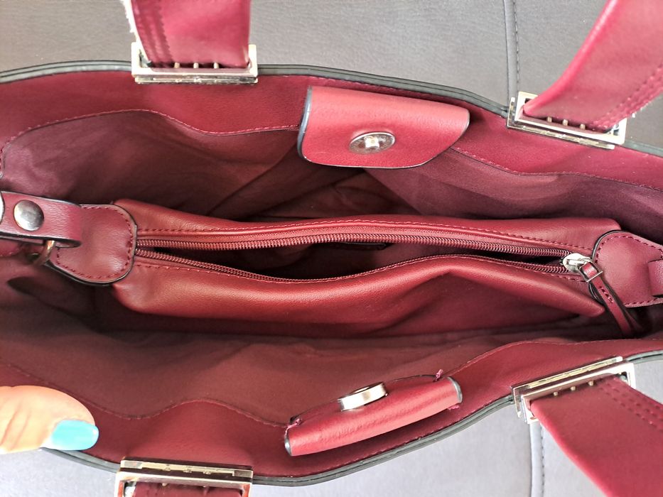 Mala / Carteira Parfois rosa e bordeaux