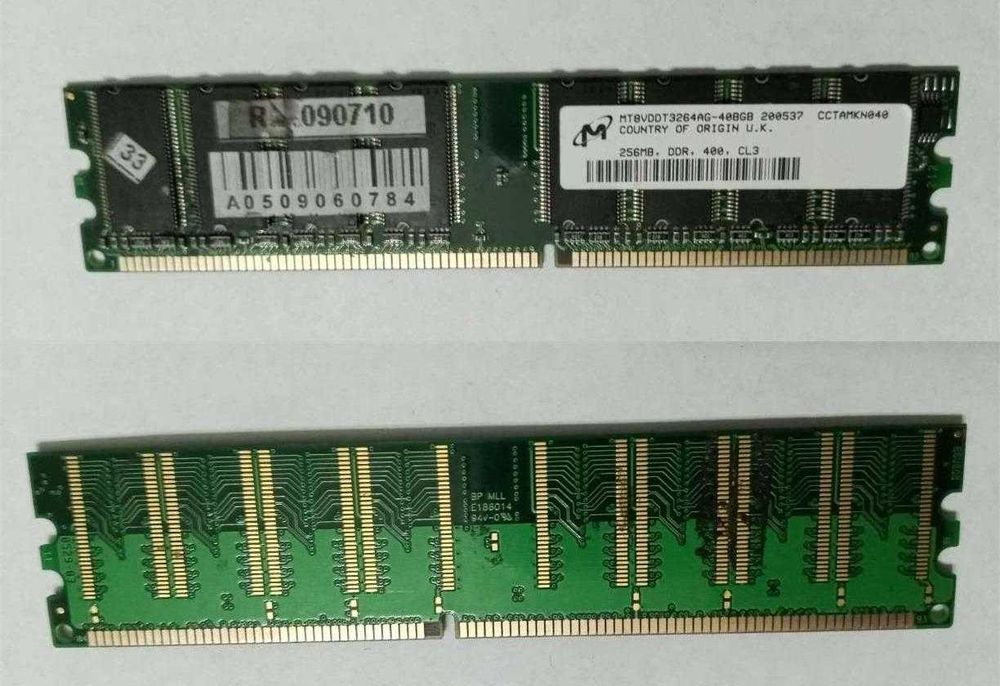 Планки оперативной памяти DDR1 PC400 для старых компьютеров