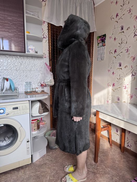 Шуба норковая графит