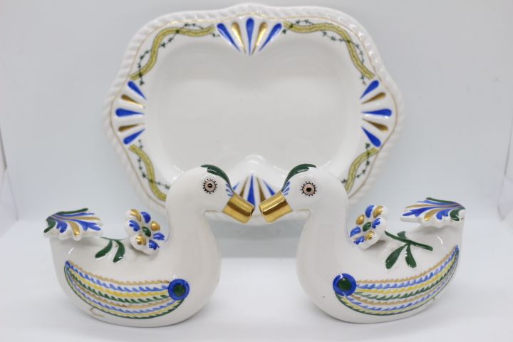 Raro Galheteiro Patos Vista Alegre Decoração Olaria de Viana 1924