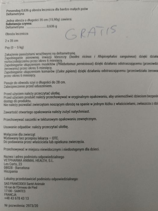 Obroża dla psa lecznicza