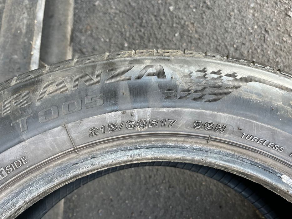 Шини 215 60 17 літо Bridgestone 6mm 2020