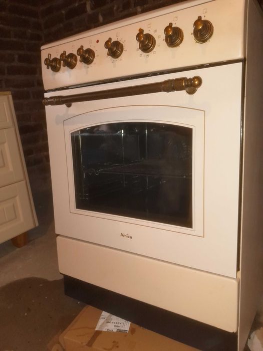 kuchenka gazowo - elektryczna Amica  retro beżowa