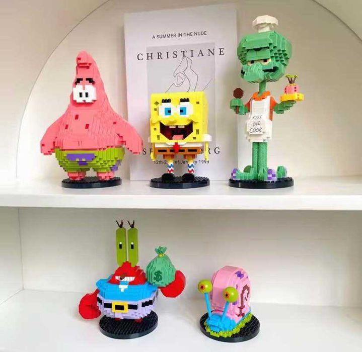Klocki wzór LEGO PAN KRAB Spongebob Kanciastoporty Skalmar Hit Prezent