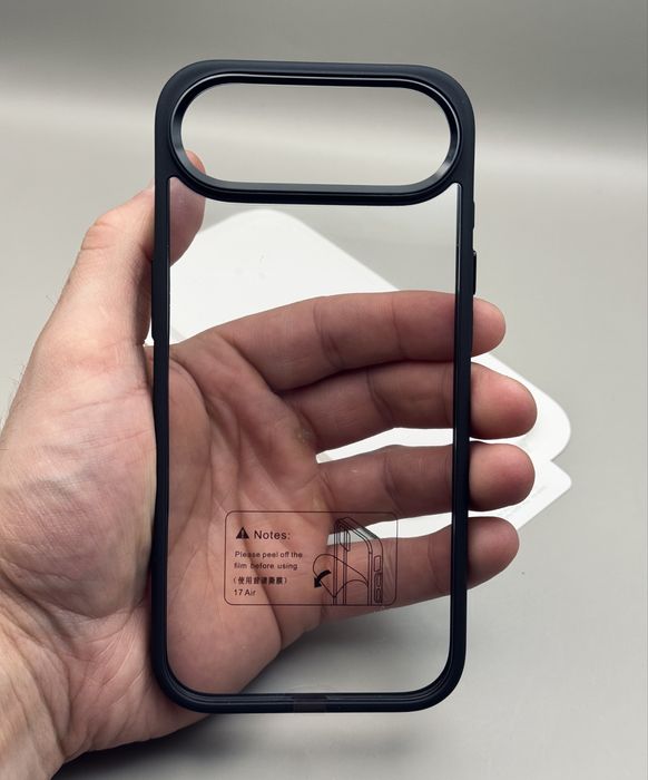 Чехол на iPhone 17 Air Black, 17 Air черный, прозрачный, не желтеет