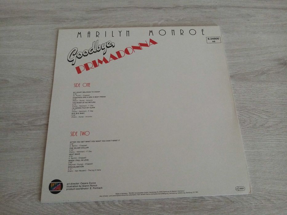 Marilyn Monroe Goodbye Primadonna LP WINYL EX+/EX