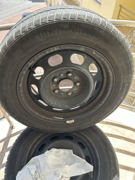 4 jantes de ferro 16" 5x120 com pneus Continental e Sensores TPMS