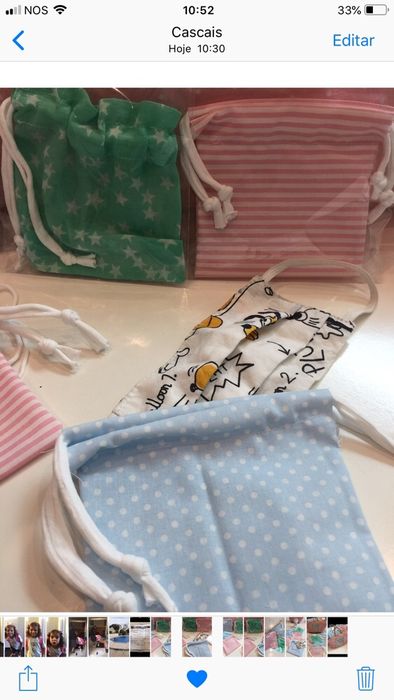 Bolsa para guardar as mascaras dos mais pequenos