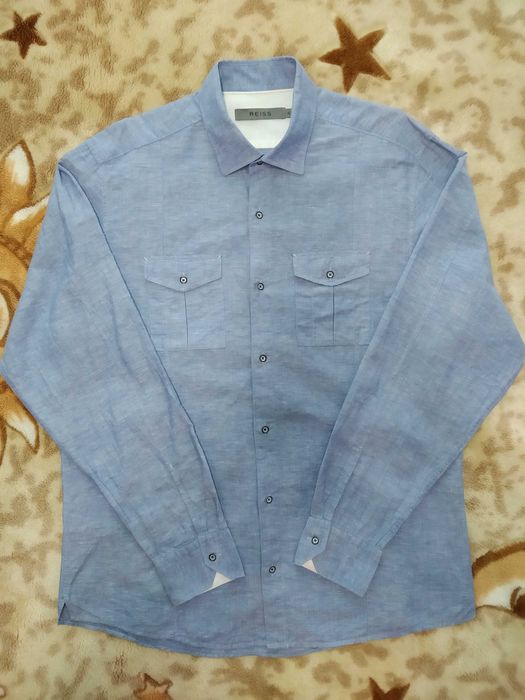 Рубашка Reiss (лен, коттон).