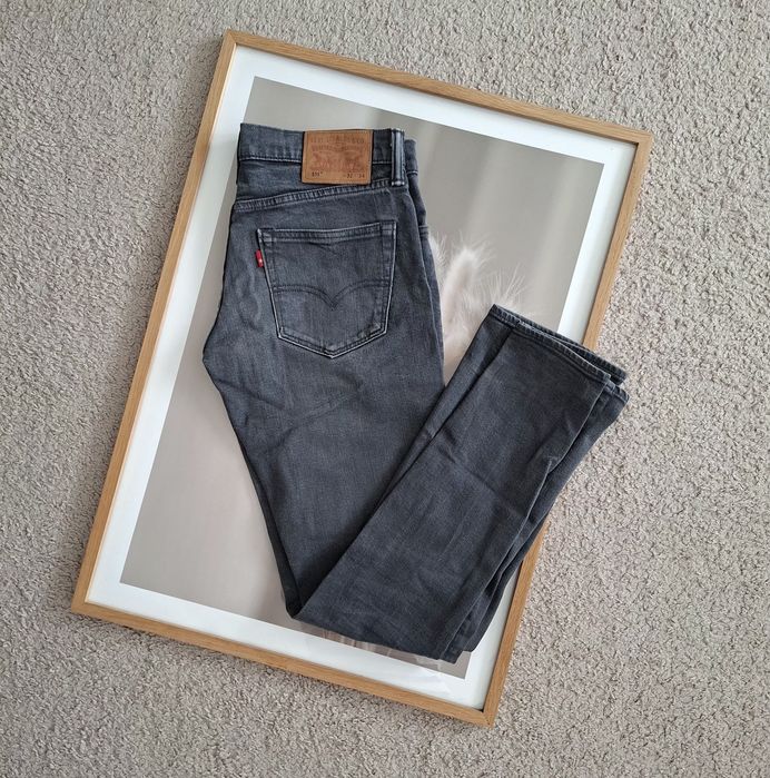 Jeansy Levi's 511 W32 L34 Grey Szare Elastyczne jeansy Basic
