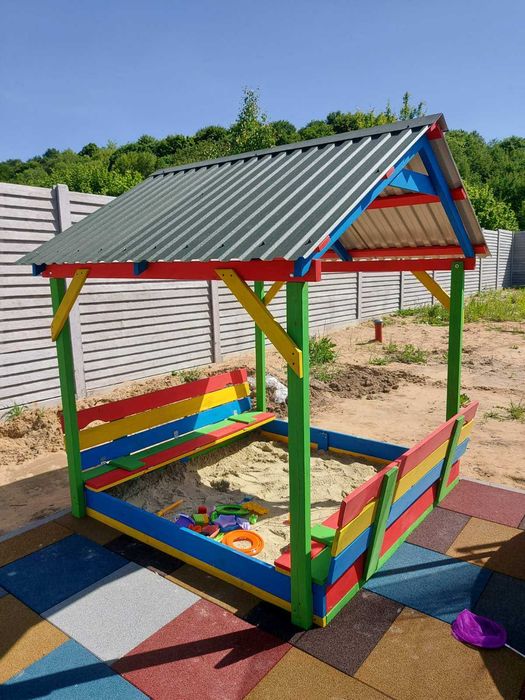 Пісочниця з дахом, дитяча ігрова пісочниця з накриттям!