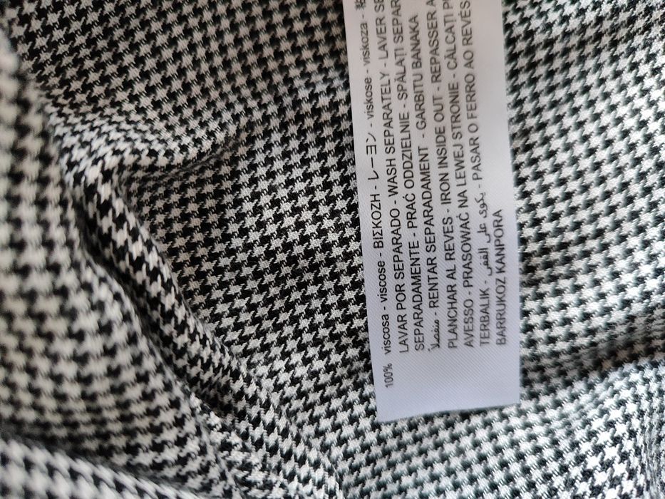 Sukienko tunika oversize w mini pepitkę