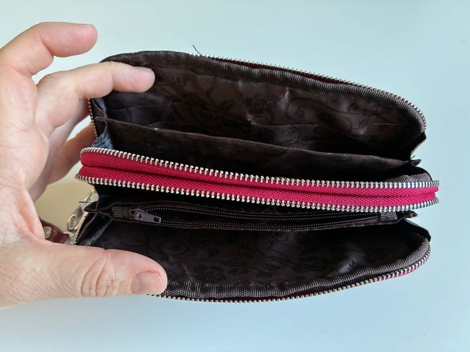 Portfel, mini torebka, czerwona