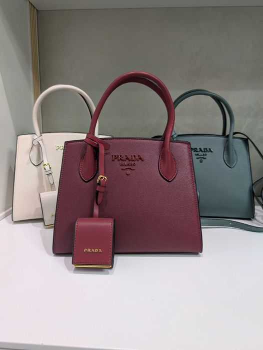 Сумка Prada ‼️Люкс якість‼️ натуральна шкіра саф'ян довжина 25 см (PRADA LOUIS VUITTON Miu)