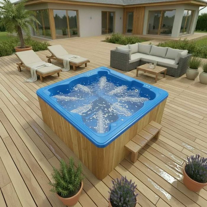 Jacuzzi całoroczne 6 os basen balia masaż pokrywa LED sauna transport