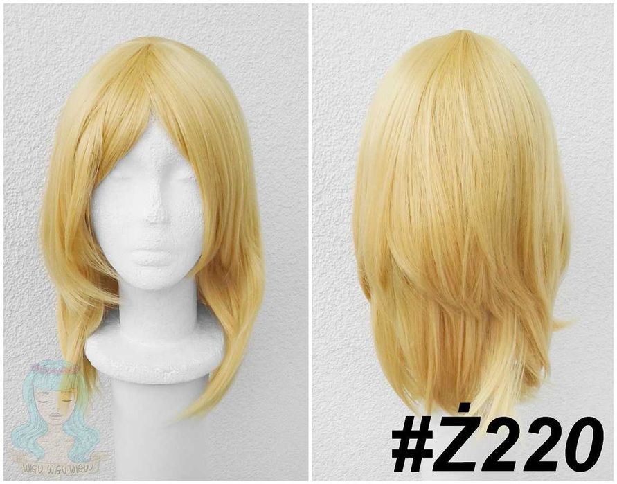 Krótka żółta peruka z grzywką Hauru Ruchomy Zamek cosplay wig żółty