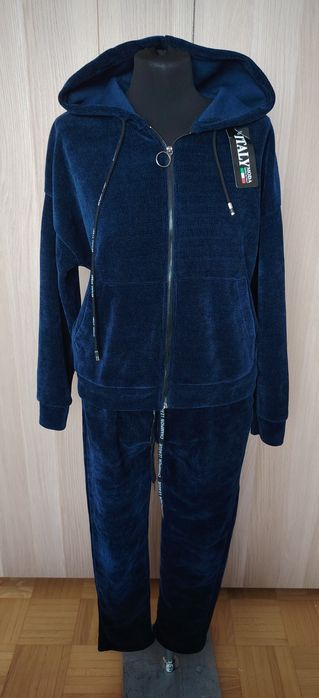 Made in Italy nowy granatowy dres damski L