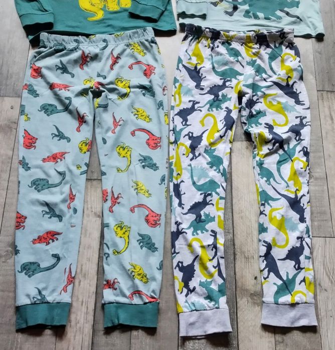 2_pak komplet- 2cz.lekkie piżamki cotton dziecięce w cooll Dinozaury 6-8 lat