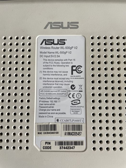Router Asus WL-500gP V264750557653761124