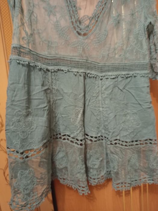 Туника накидка парео пляжное вышитое кружево L-XL